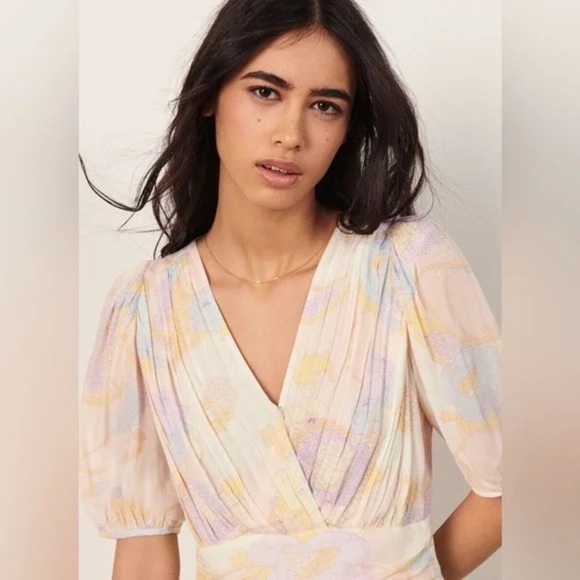 ba&sh Noam Puff Sleeve Mini Dress - NWT Size M - Picture 3 of 7